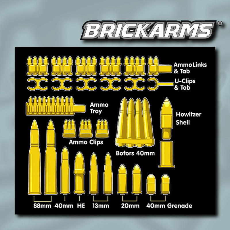 BrickArms® 40mm Bofors 4Clip Shells