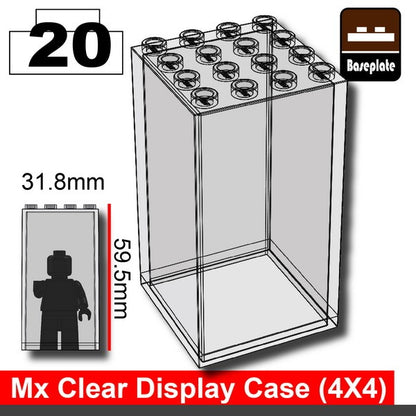 Minifig Cat - Display Case (4X4) + Baseplate